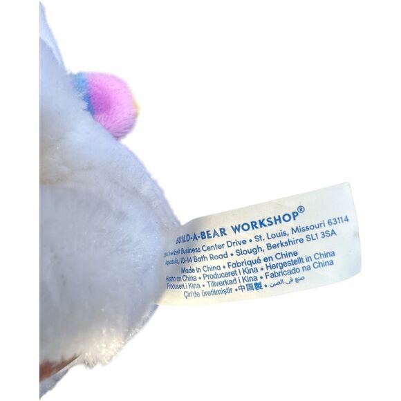 Build A Bear Buddies Small White Pink Rainbow Ears 7.5" Easter Rabbit 2017 BAB - Picture 8 of 13